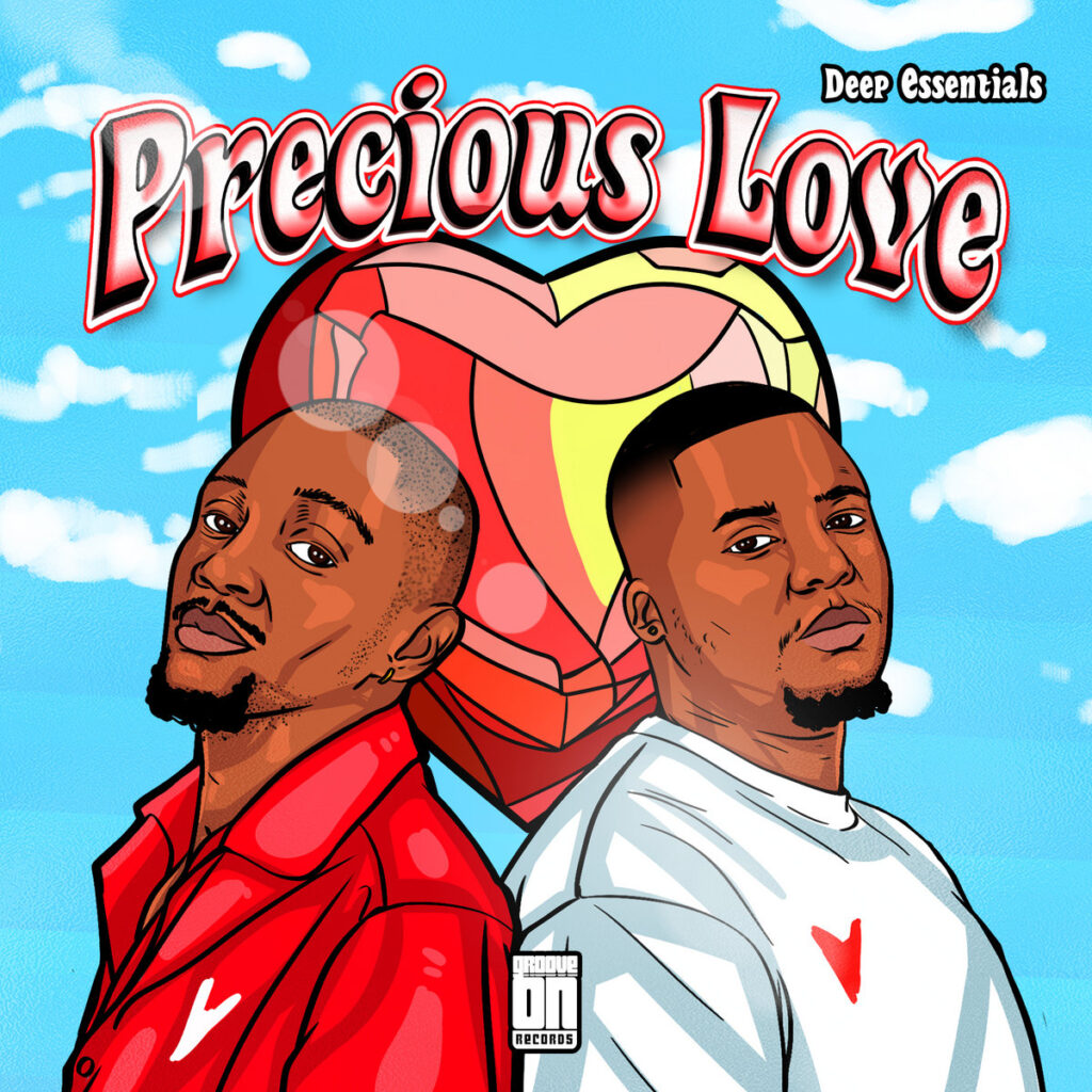 Portada del álbum Precious Love de Deep Essentials con dos hombres y un corazón.